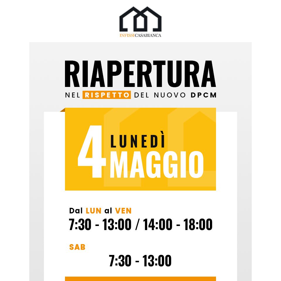 RIAPERTURA - 4 Maggio